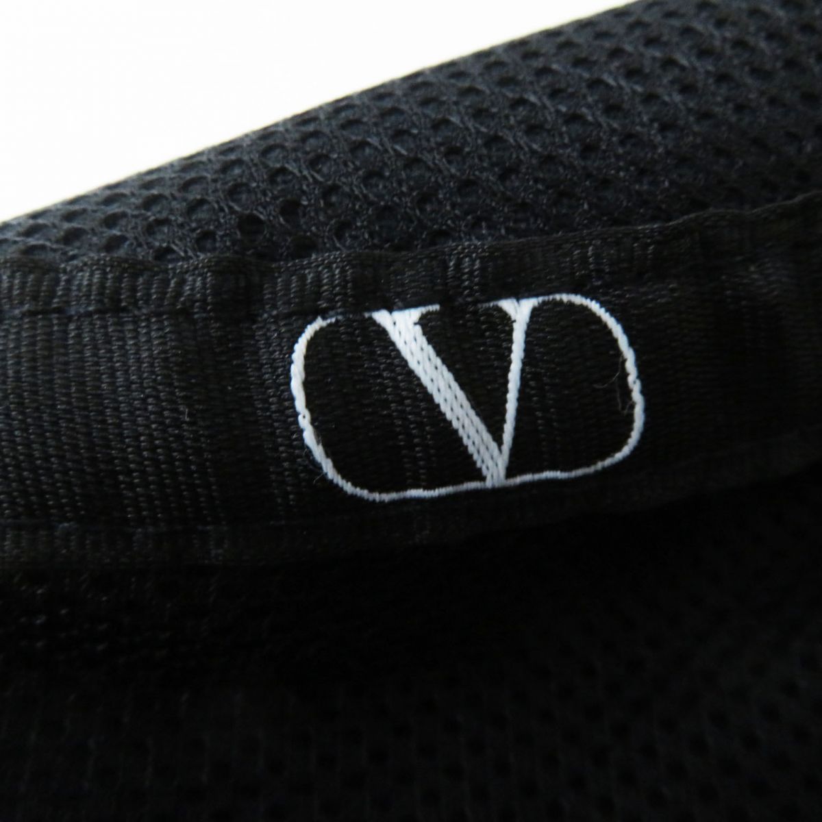 Valentino V Logo Cotton Bucket Hat Navy