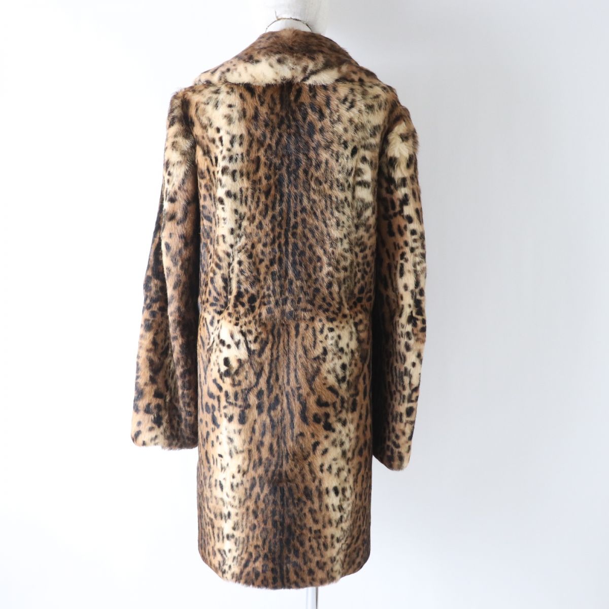 Saint Laurent Women's Rabbit Fur Coat Leopard