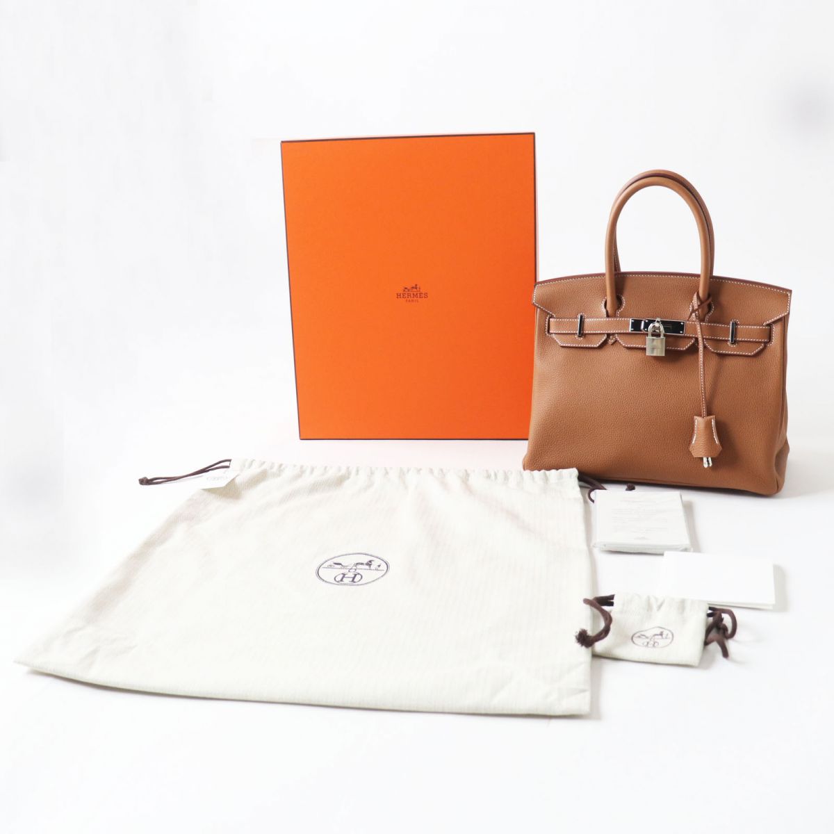 Hermes Birkin 30 Togo Gold Handbag