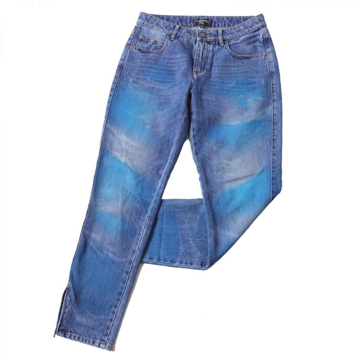 Chanel Women's Denim Pants Indigo Blue