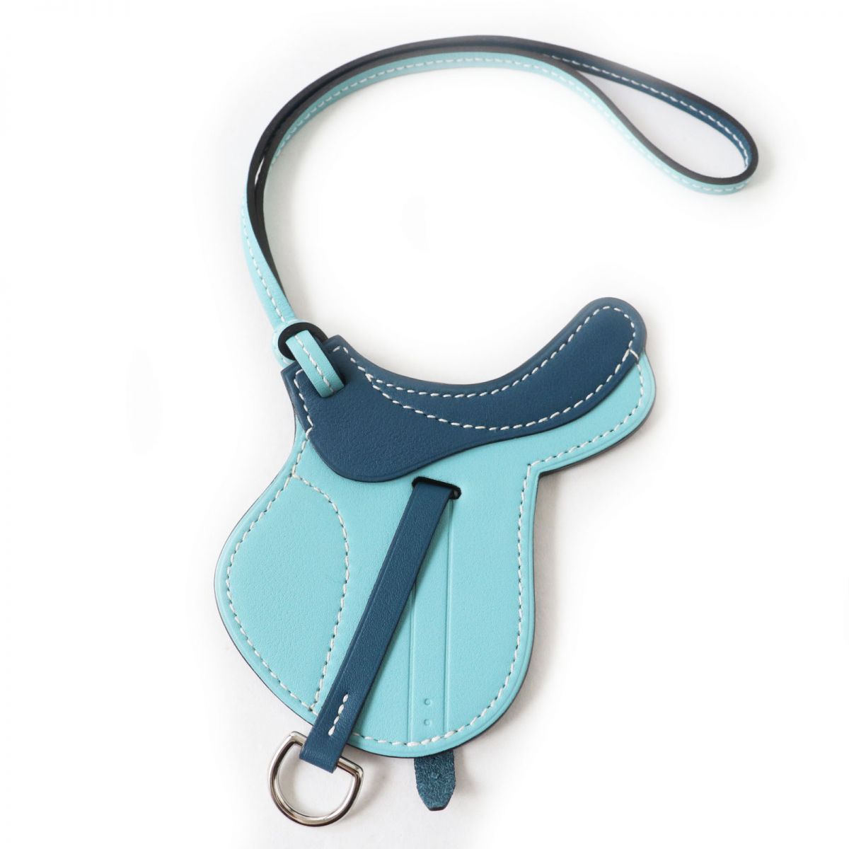 Hermes Paddock Cell Saddle Blue Atoll