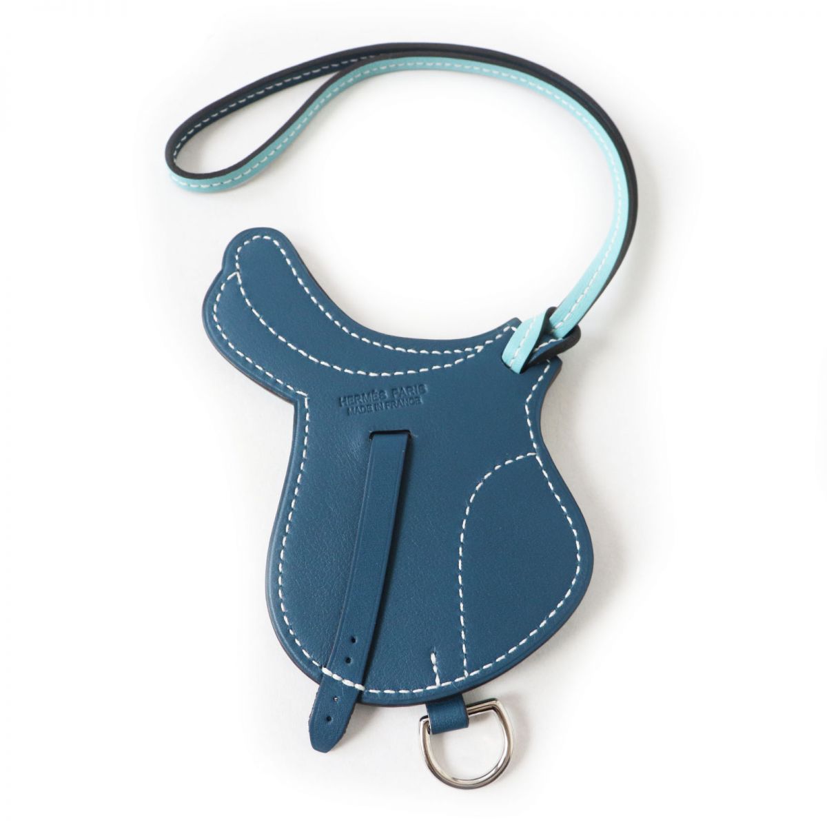 Hermes Paddock Cell Saddle Blue Atoll