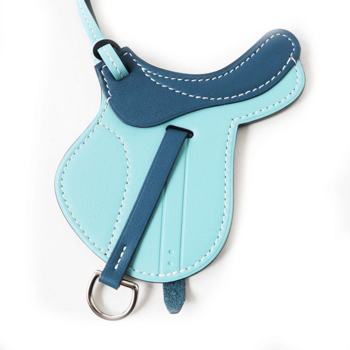 Hermes Paddock Cell Saddle Blue Atoll