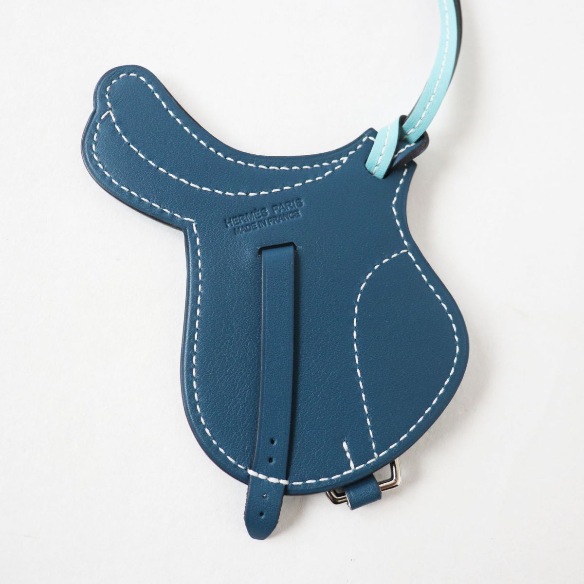 Hermes Paddock Cell Saddle Blue Atoll