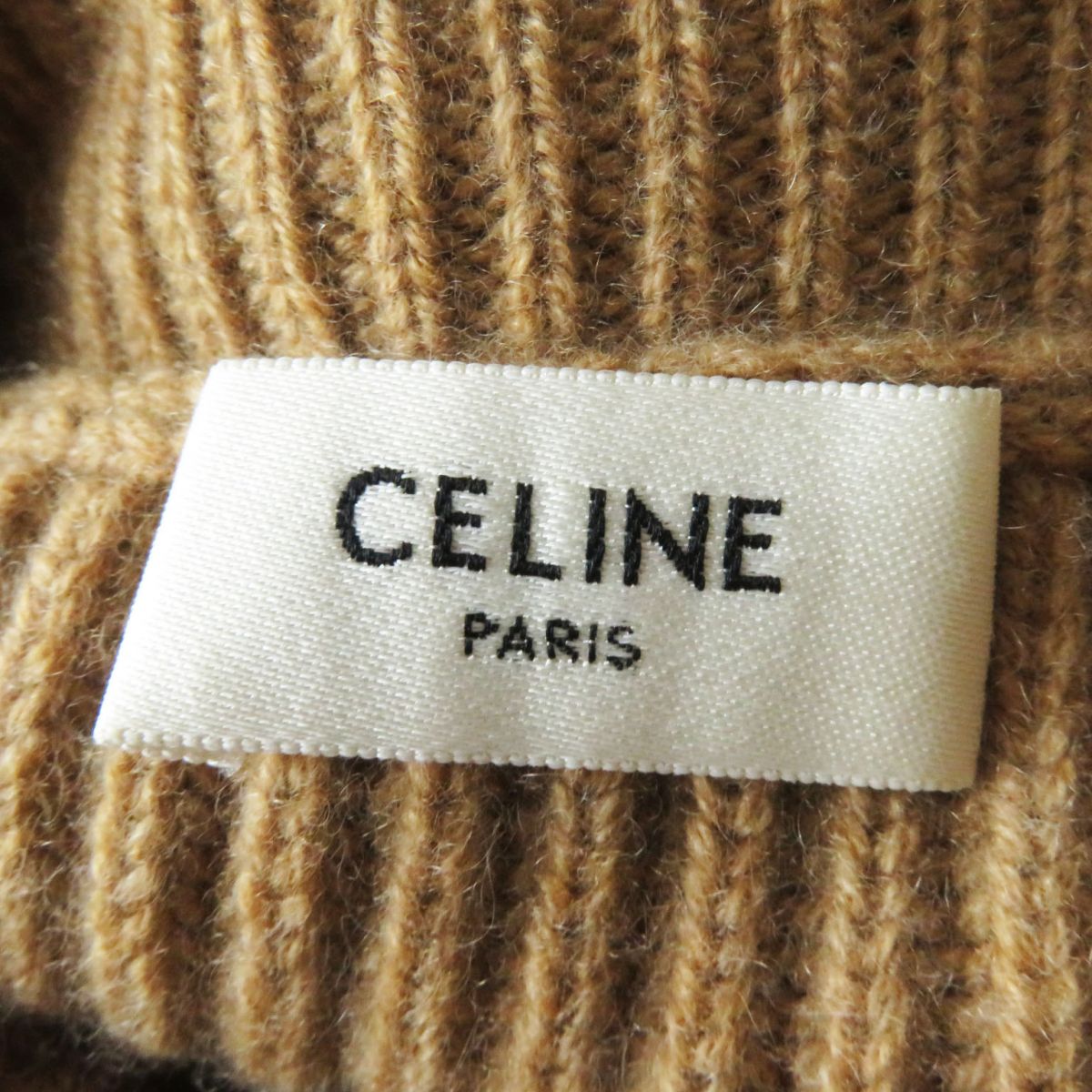 CELINE Cashmere Turtleneck Knit XS Camel