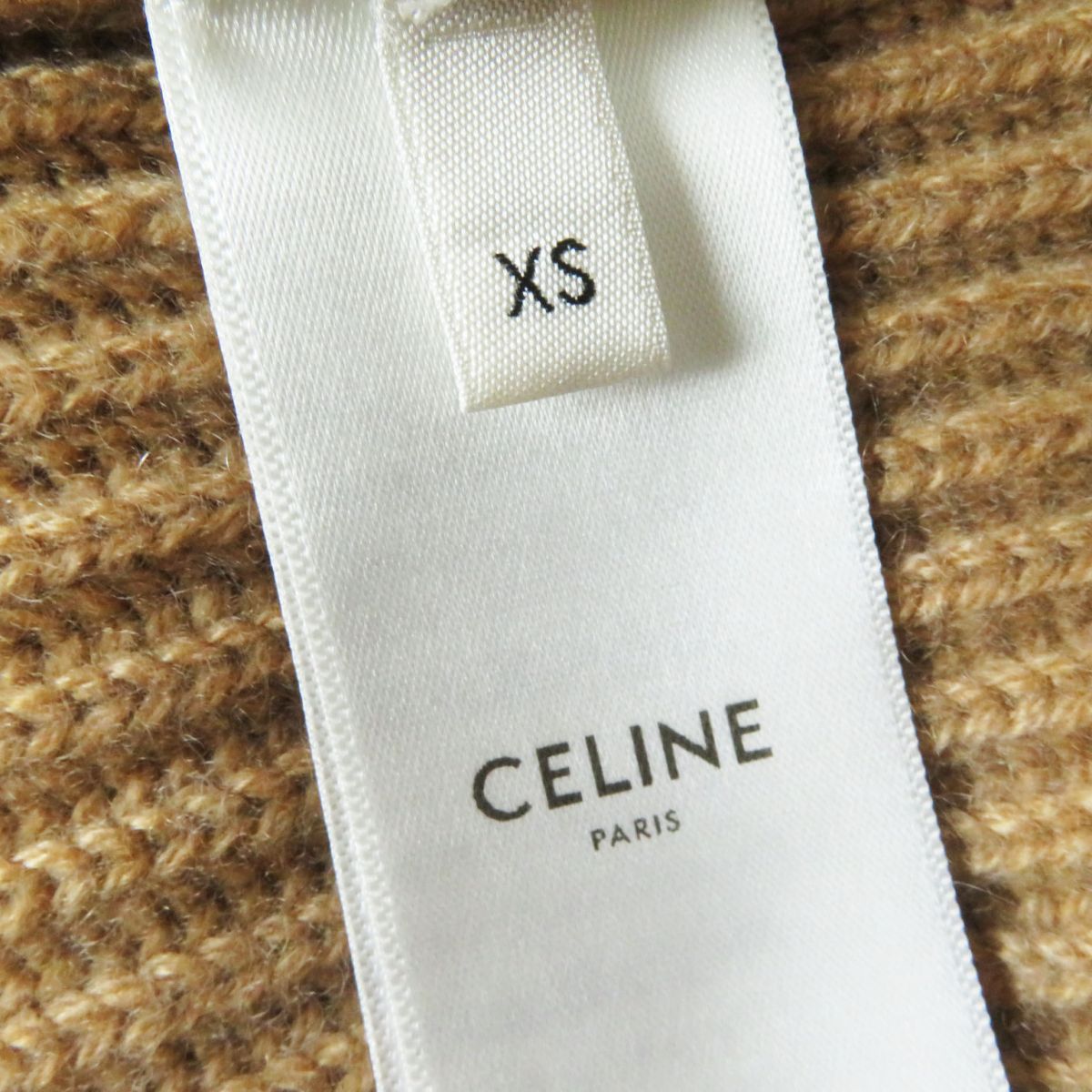 CELINE Cashmere Turtleneck Knit XS Camel