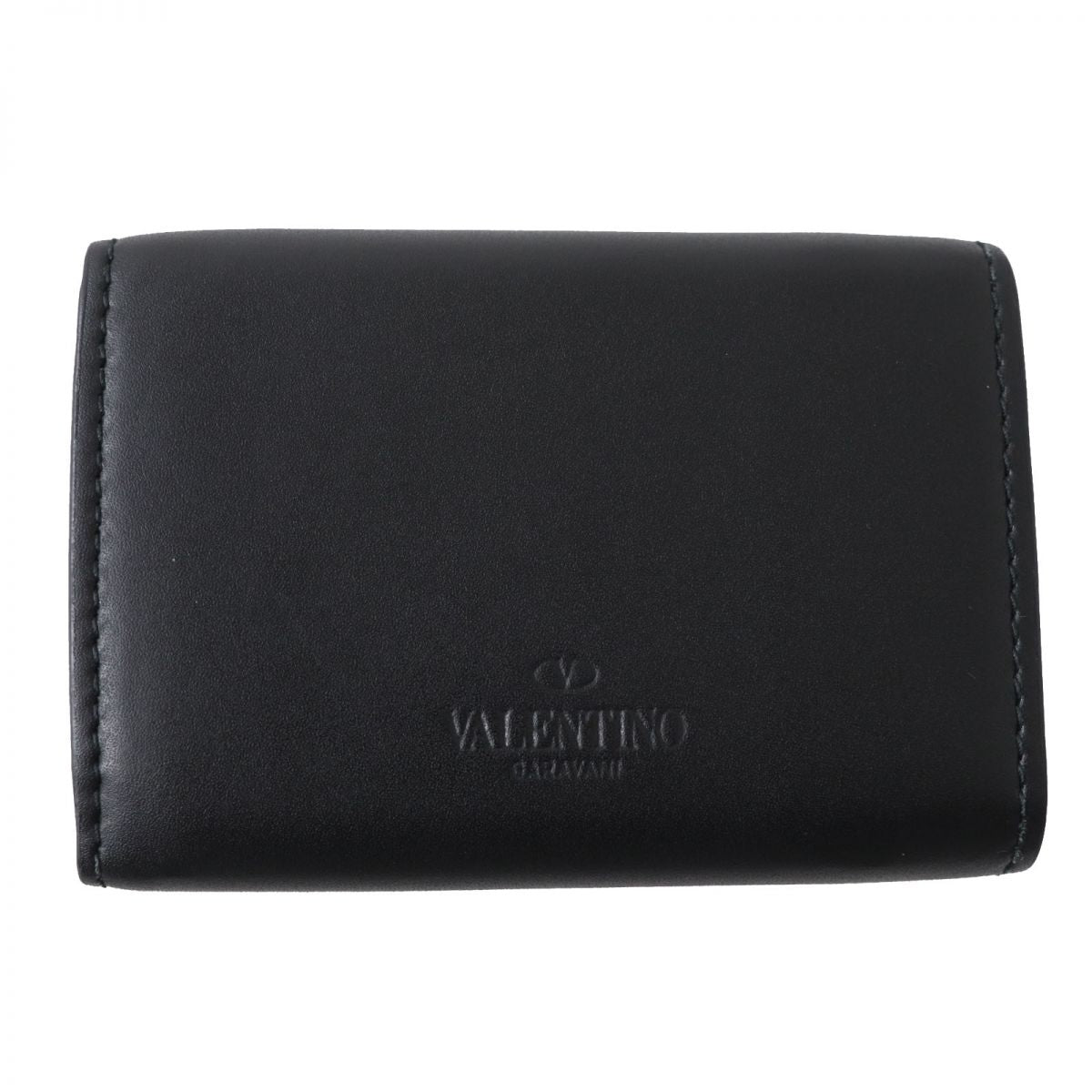 Valentino Garavani Leather Tri-fold Wallet Black