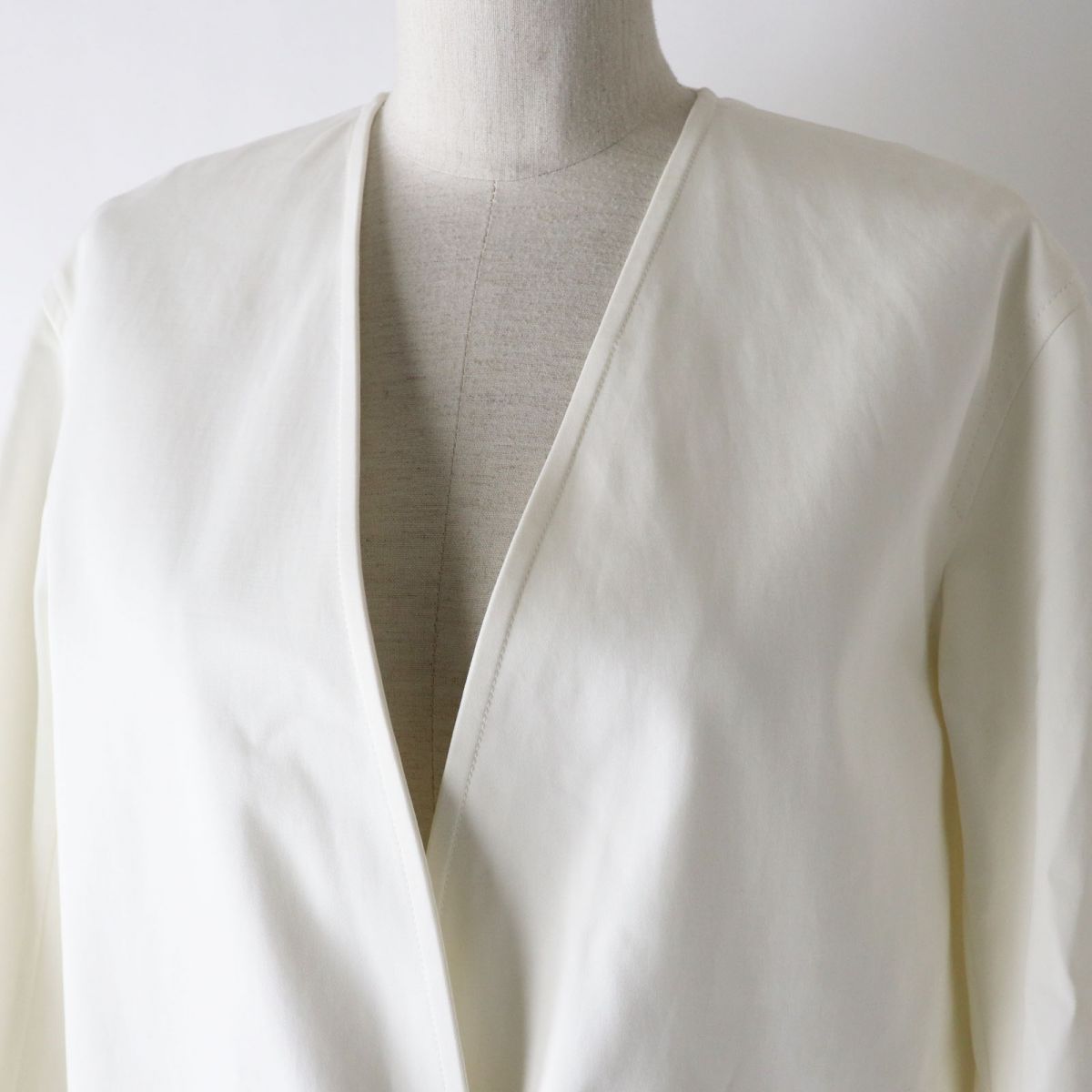 Hermes Leather Extra Long Coat White 34