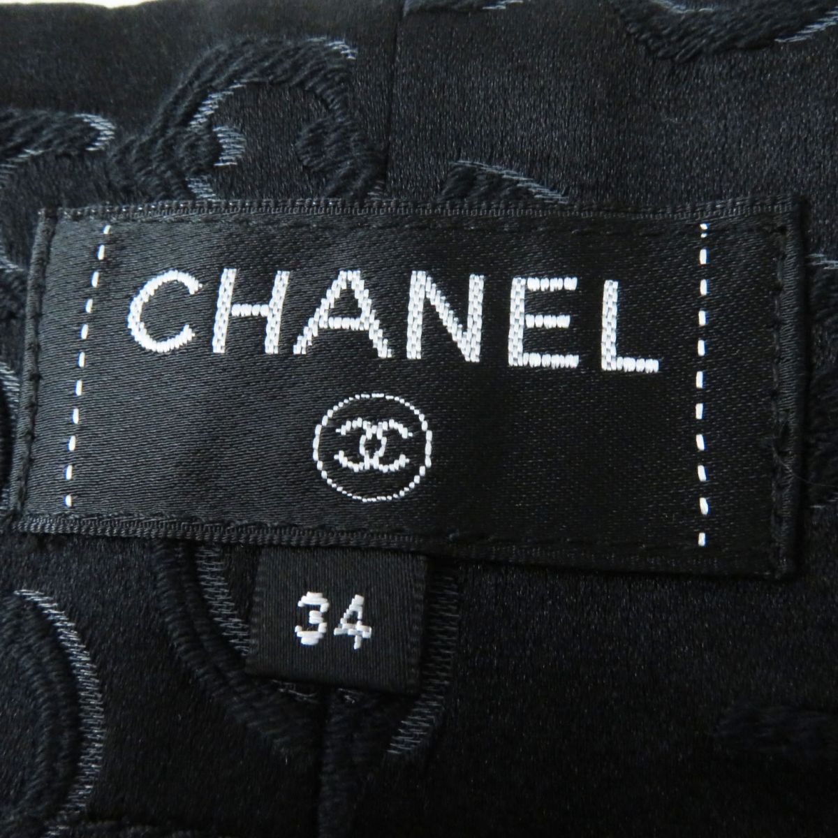 Chanel Silk Blend Cotton Jacquard Skirt Black 34