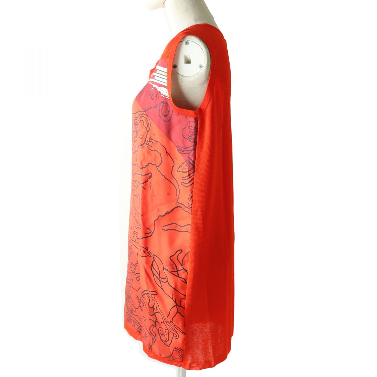 Hermes Silk Twill Sleeveless Dress 34