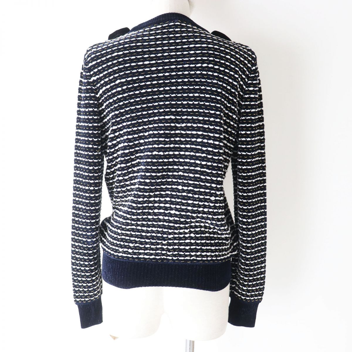 Chanel COCO Mark Button Velvet Tweed Pullover