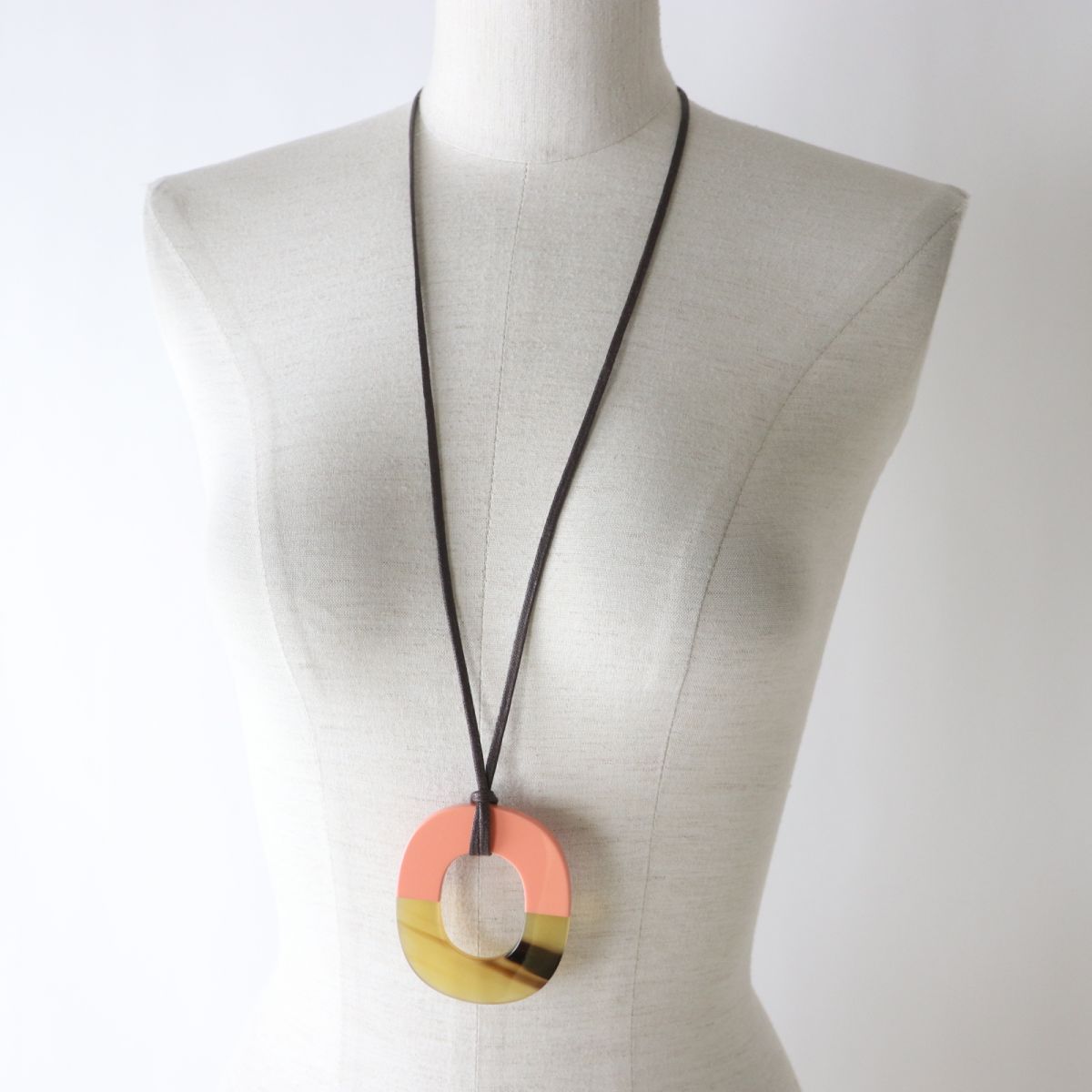 Hermes Bicolor Buffalo Horn Lacquer Necklace