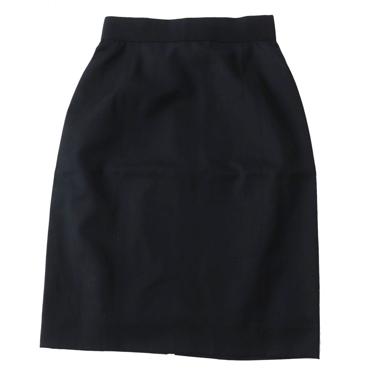 Chanel Vintage Wool Knee-length Skirt Black