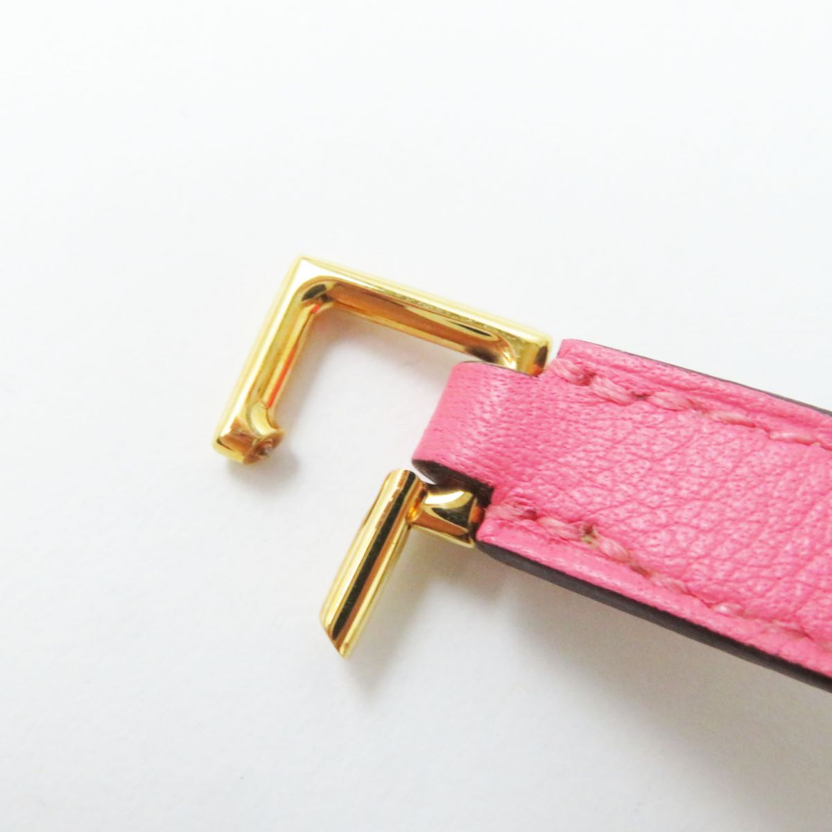 Hermes Leather Double Tour Bracelet Pink