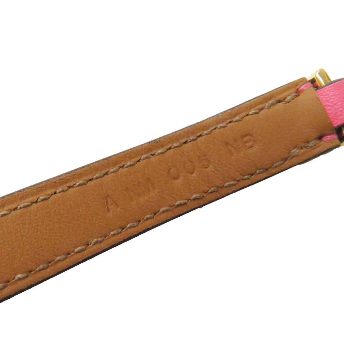 Hermes Leather Double Tour Bracelet Pink