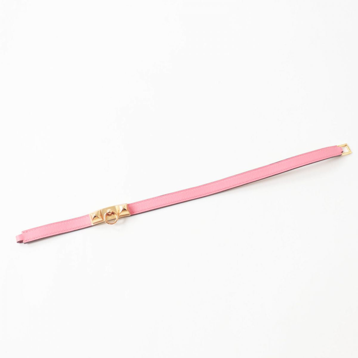 Hermes Leather Double Tour Bracelet Pink