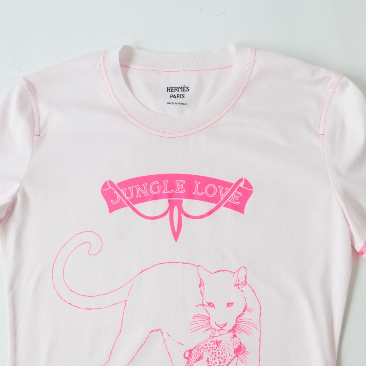 Hermes Jungle Love T-shirt Light Pink 34