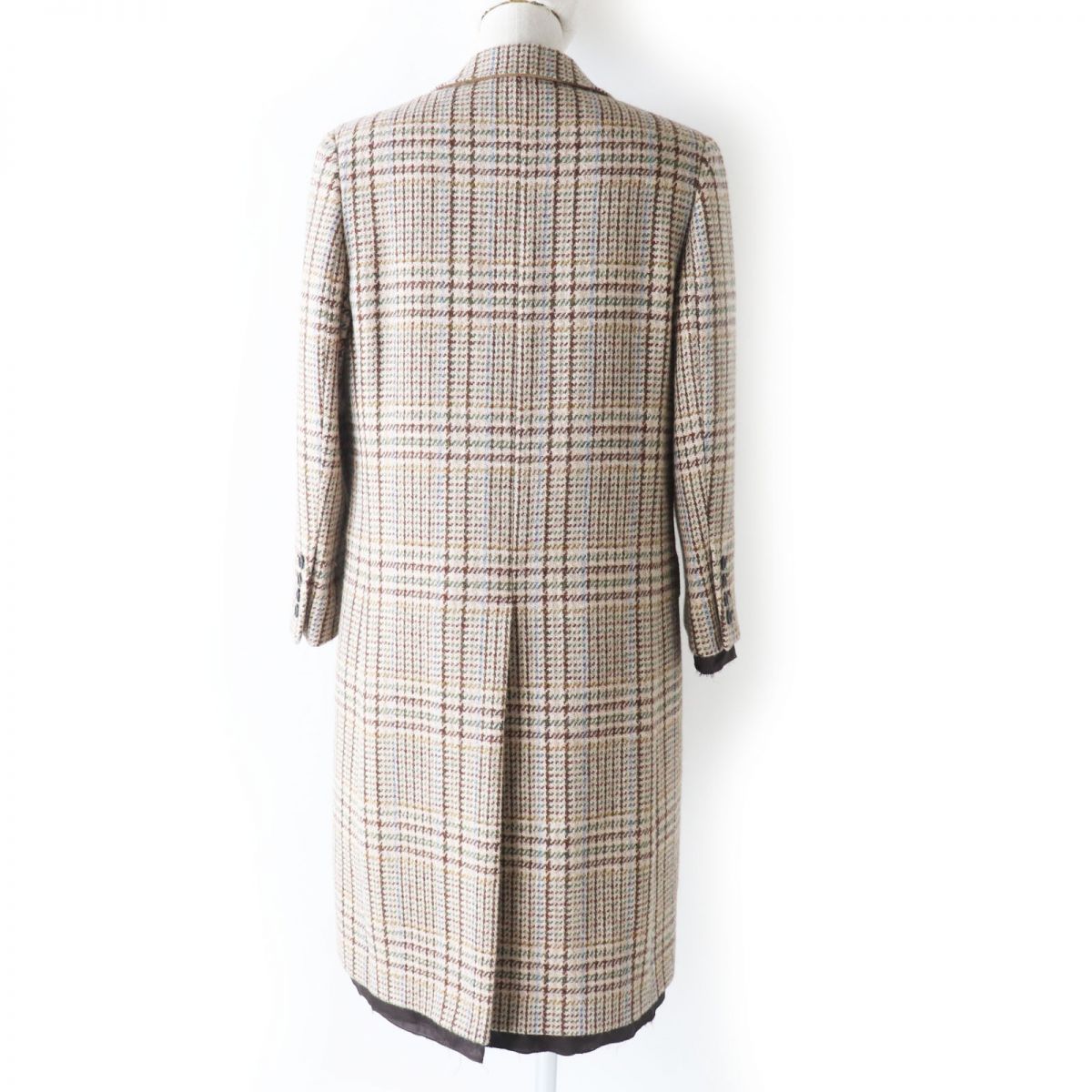 Miu Miu 22AW MS1925 Plaid Coat Brown Beige