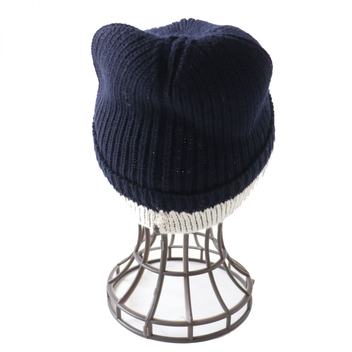 Christian Dior Wool Cashmere Logo Knit Hat Navy