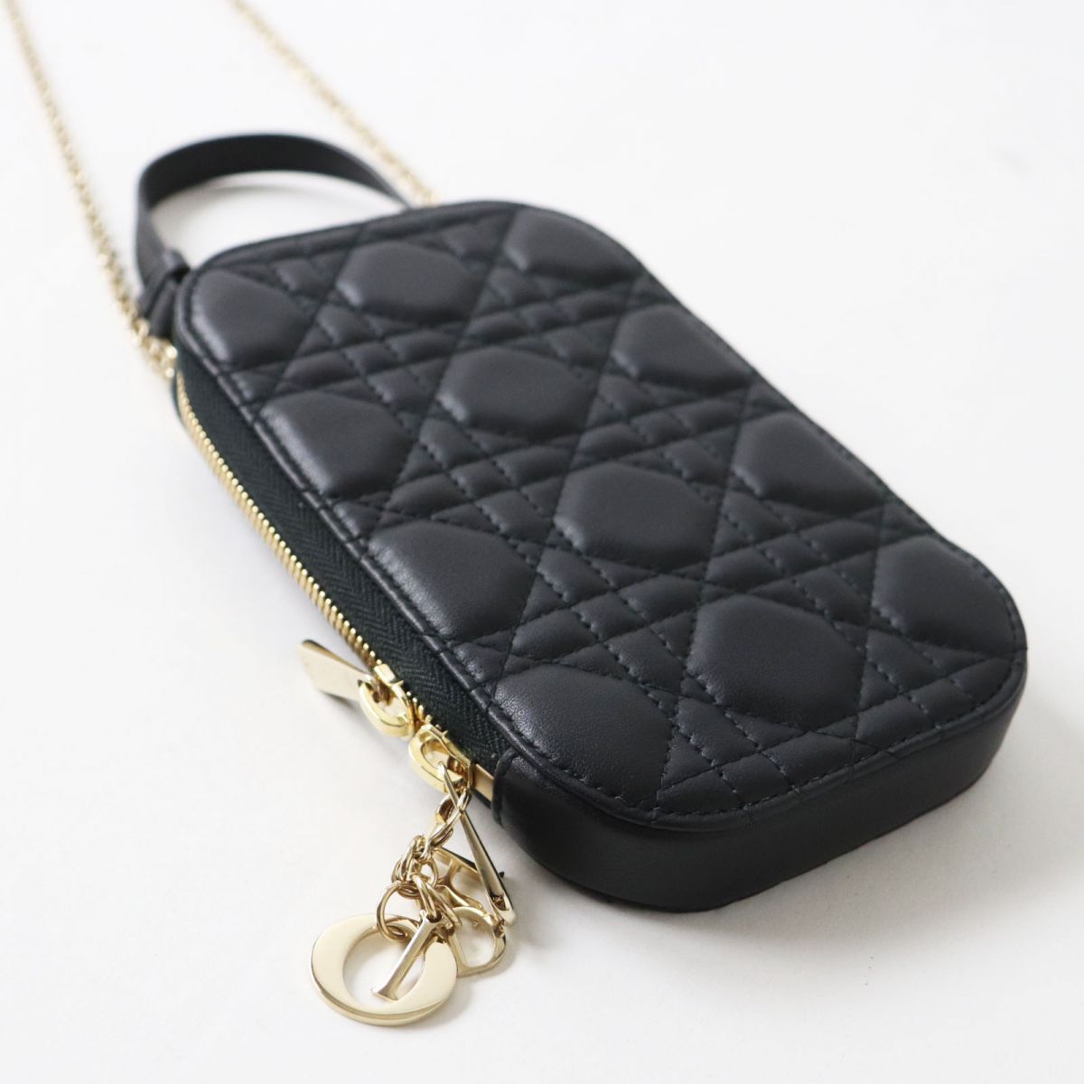 Dior Lady Dior Cannage Leather Phone Holder