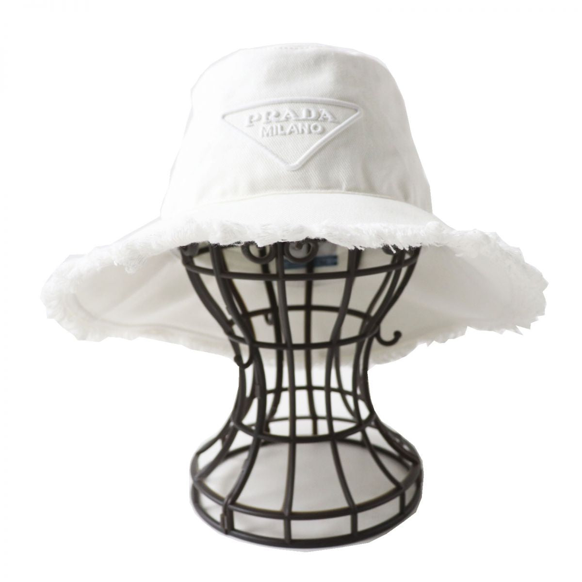 Prada Cotton Drill Hat 1HC145 White S