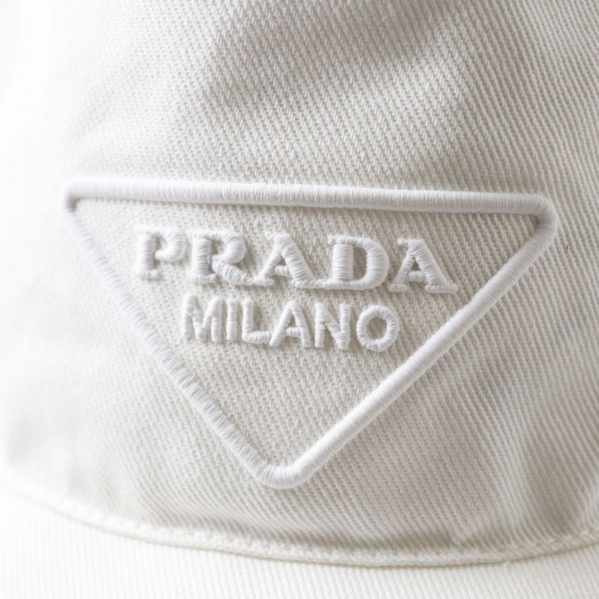 Prada Cotton Drill Hat 1HC145 White S