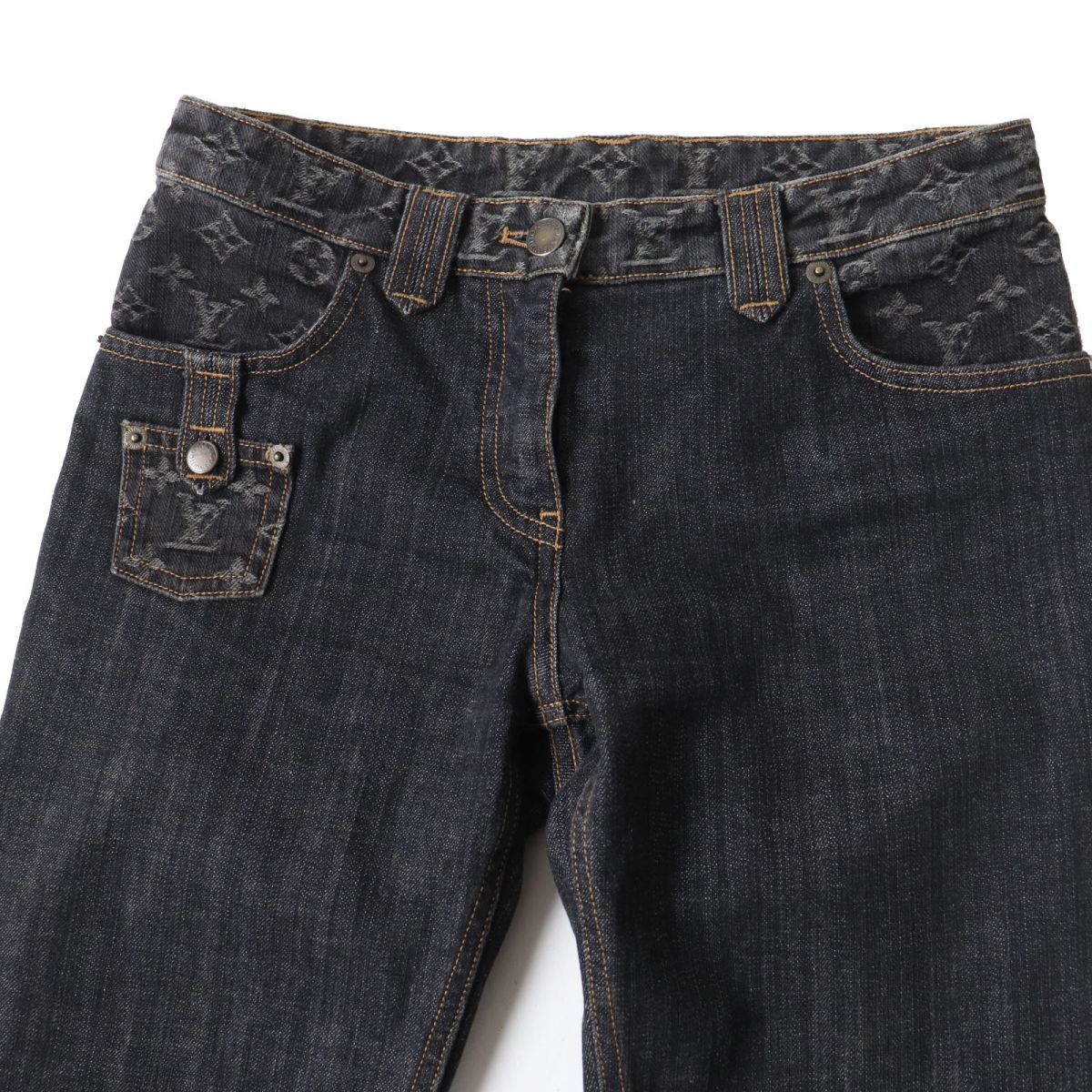 Louis Vuitton Monogram Denim Pants Black