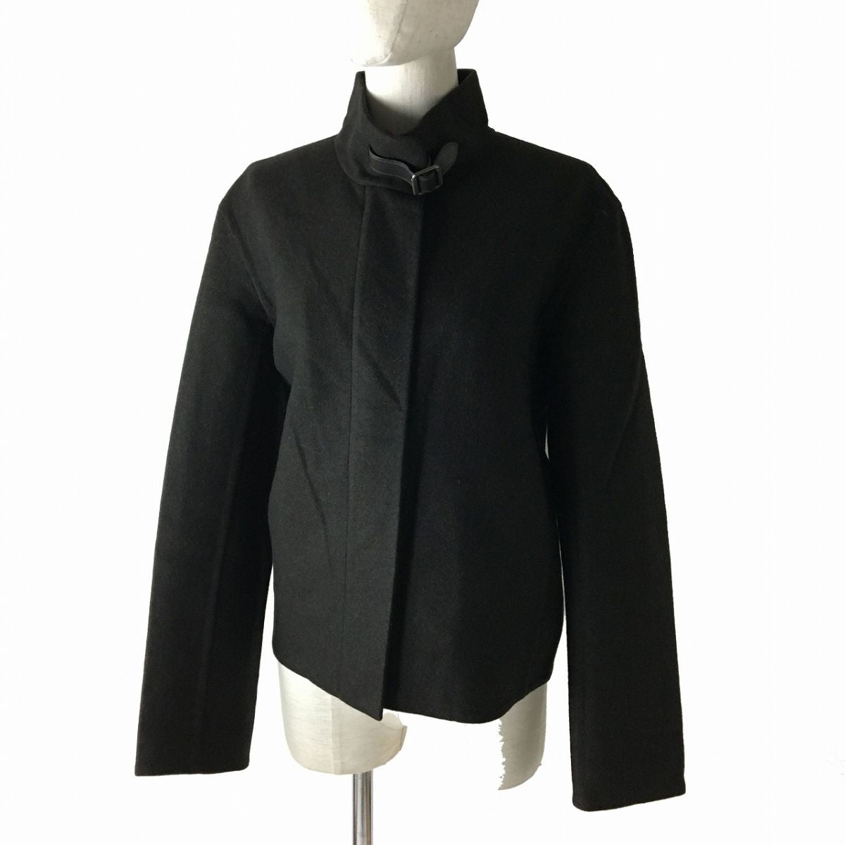 Hermes Leather Cashmere High Neck Jacket