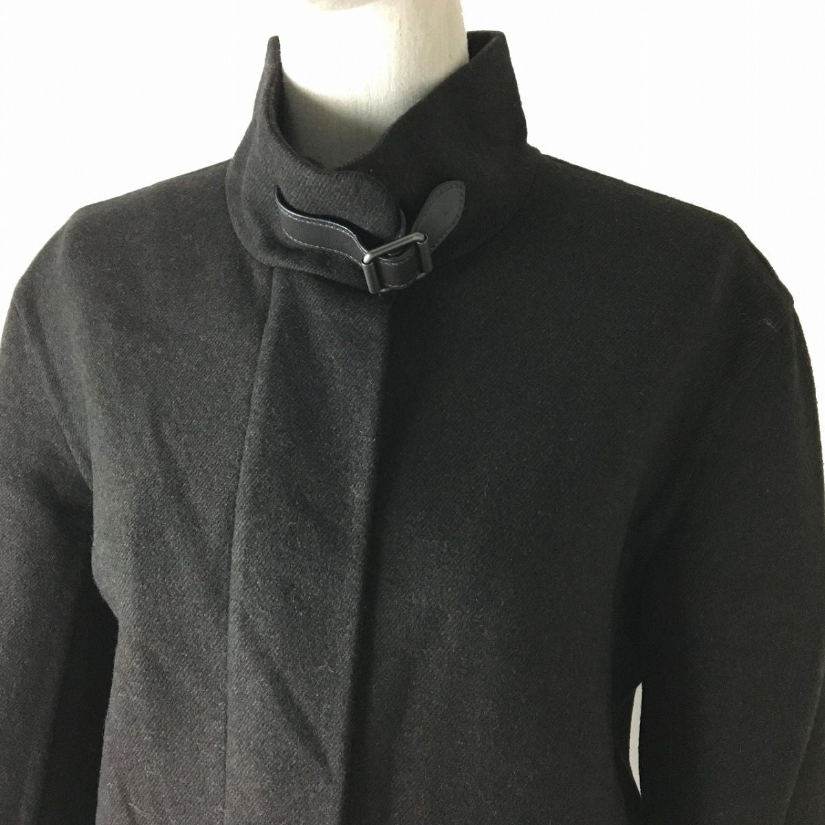 Hermes Leather Cashmere High Neck Jacket