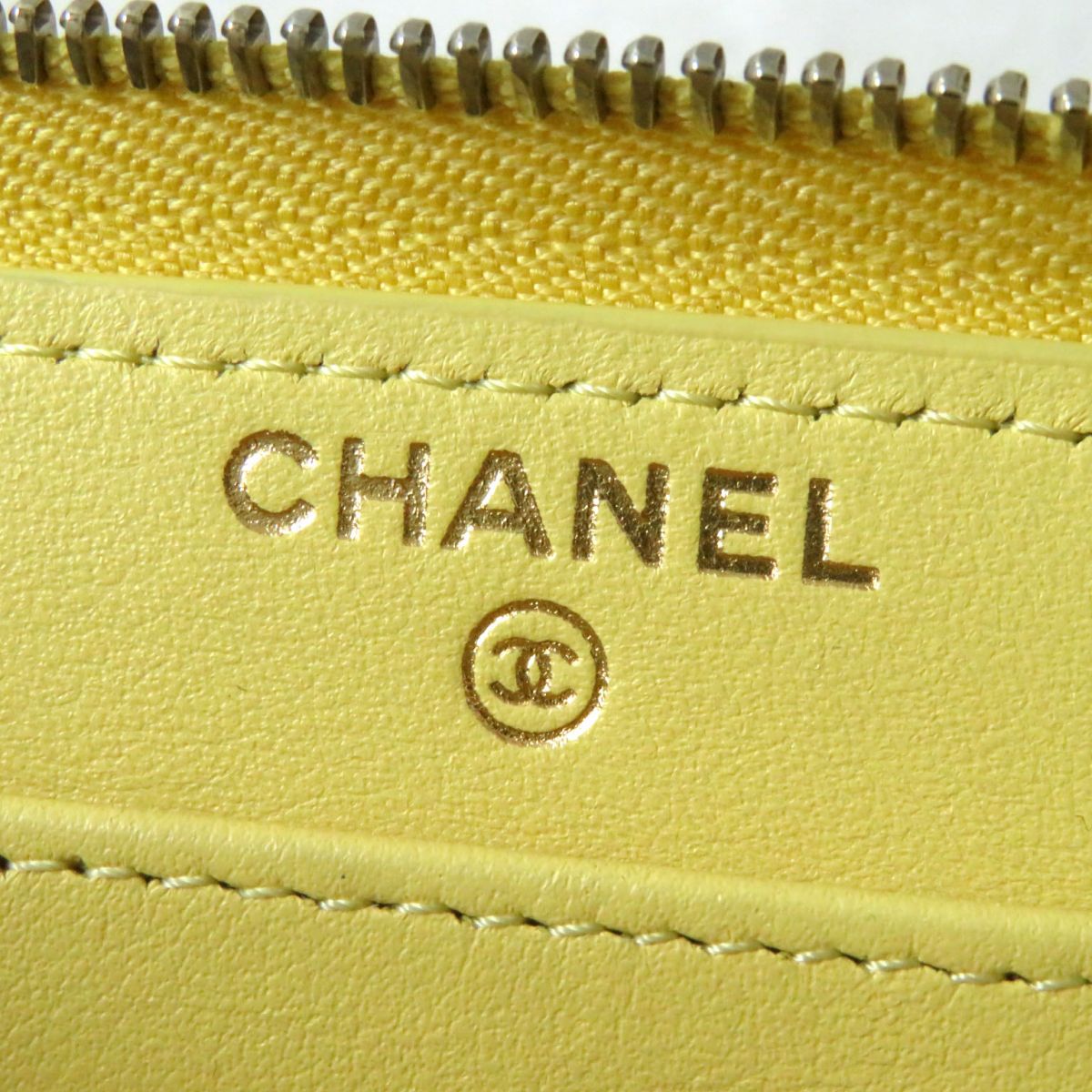 Chanel Caviar Skin Coco Mark Long Zip Wallet