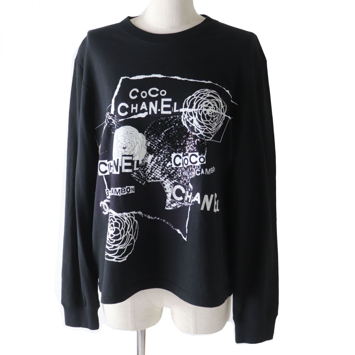 Chanel Camellia Logo Long Sleeve T-Shirt