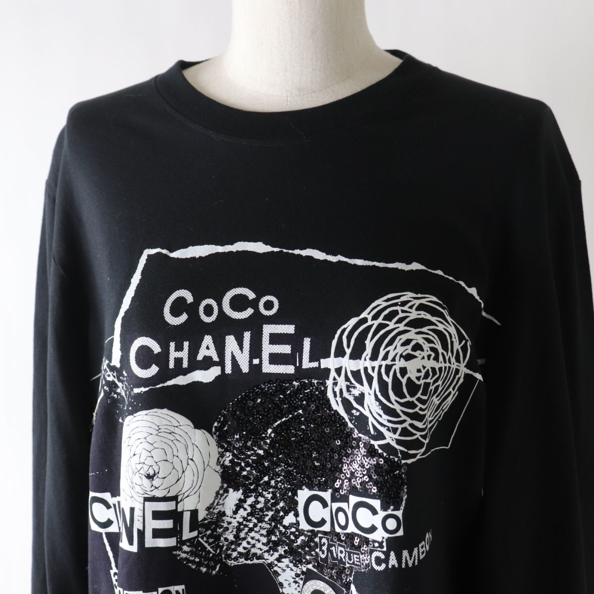 Chanel Camellia Logo Long Sleeve T-Shirt