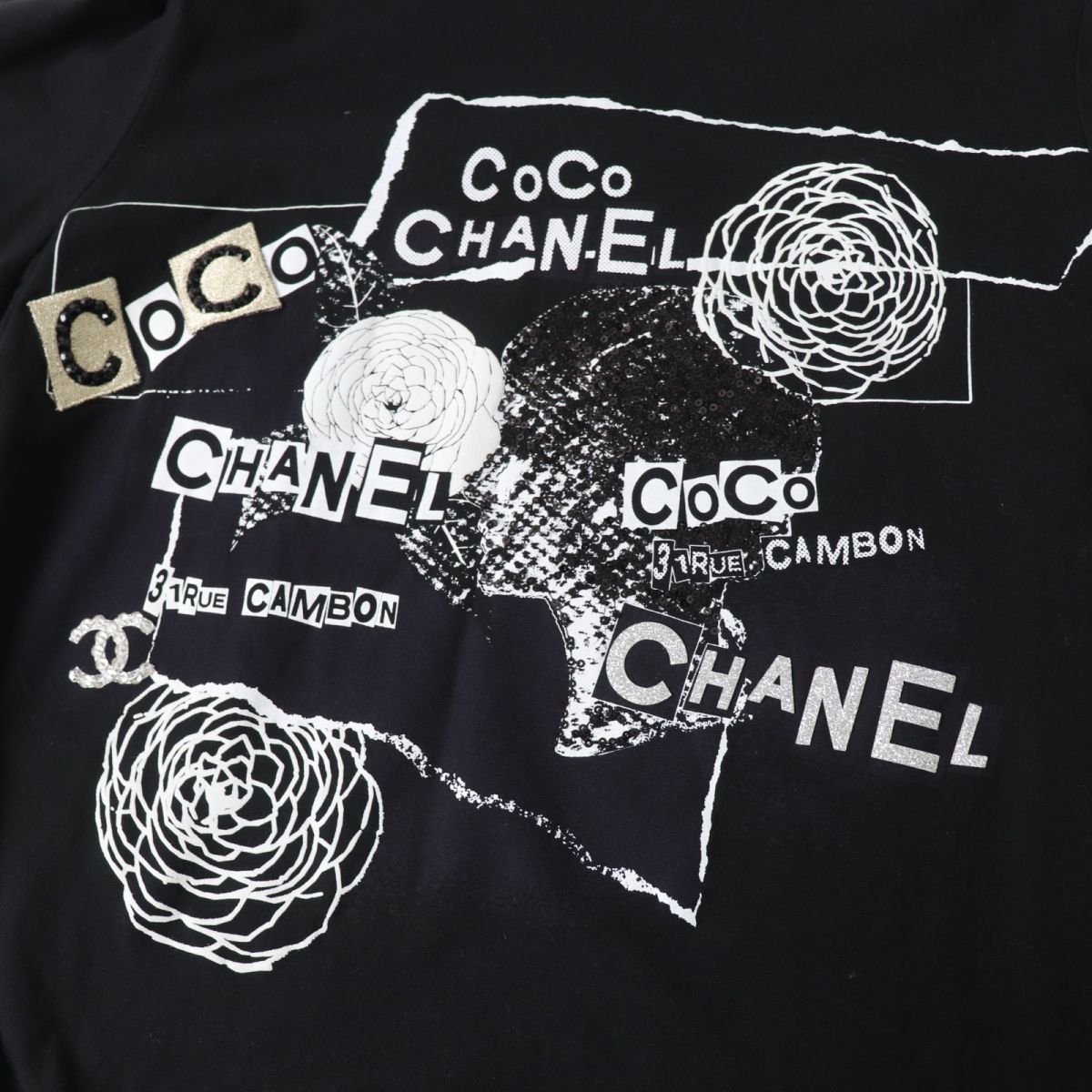 Chanel Camellia Logo Long Sleeve T-Shirt