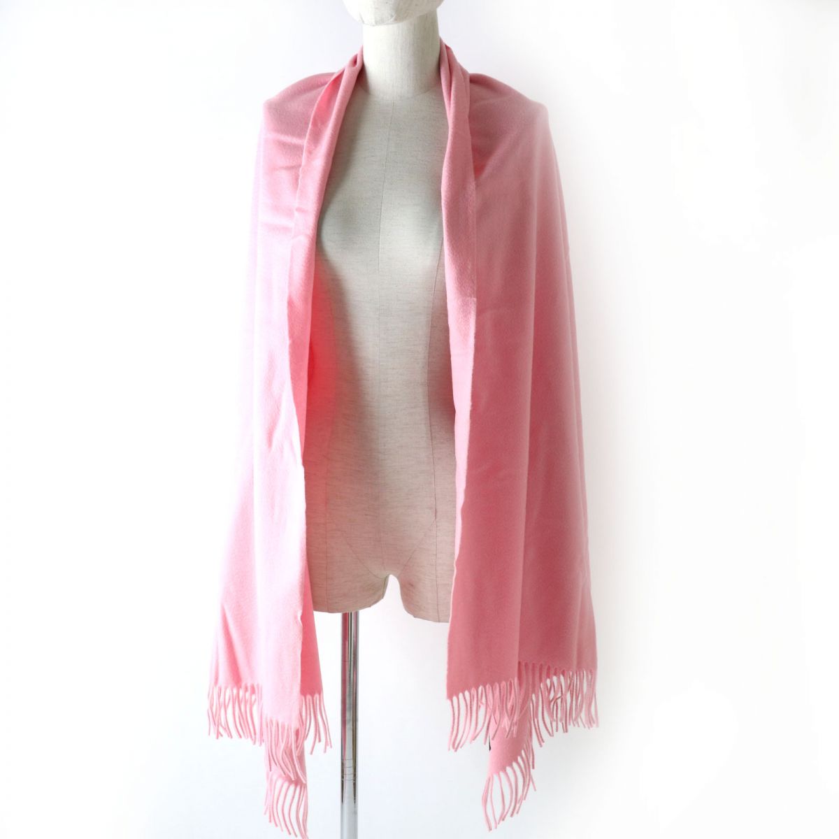 Hermes Cashmere Stole Shawl Baby Pink