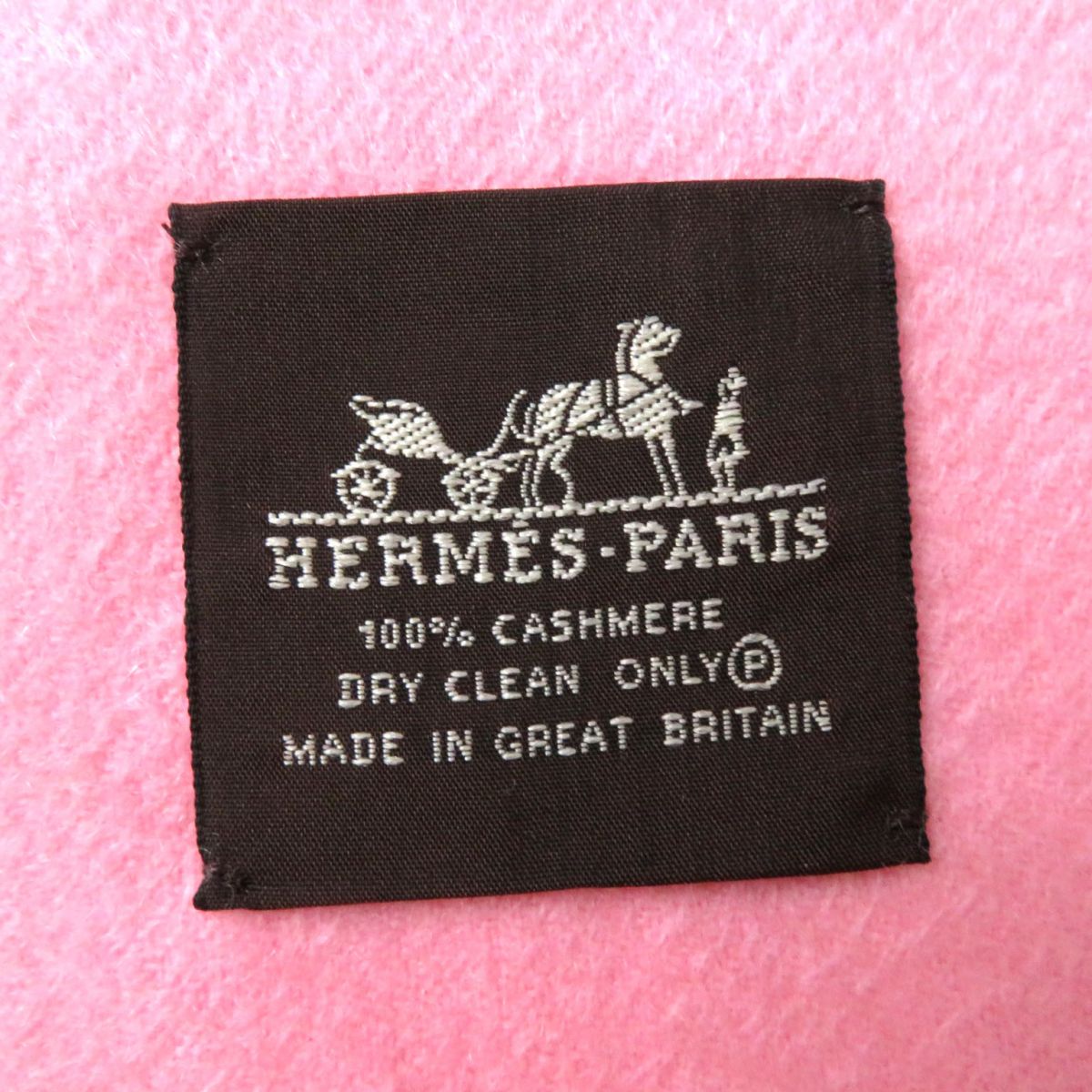 Hermes Cashmere Stole Shawl Baby Pink