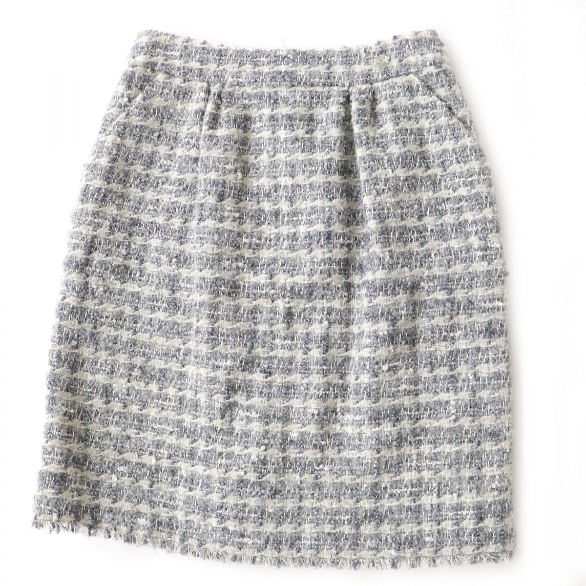 Chanel Tweed Tight Skirt with COCO Mark Plate