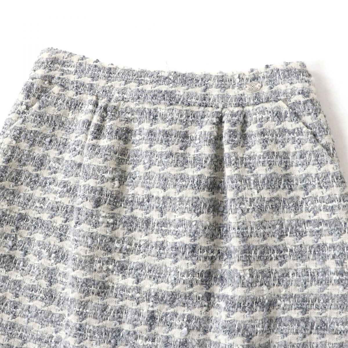 Chanel Tweed Tight Skirt with COCO Mark Plate