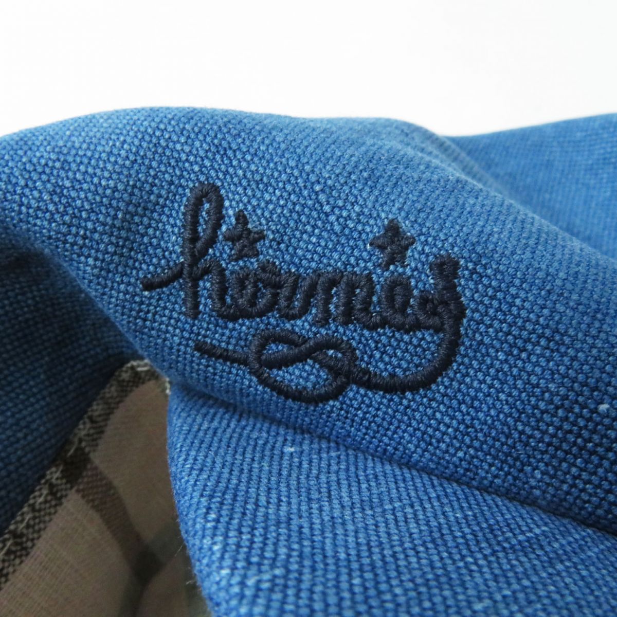 Hermes Linen Newsboy Cap Hat Blue