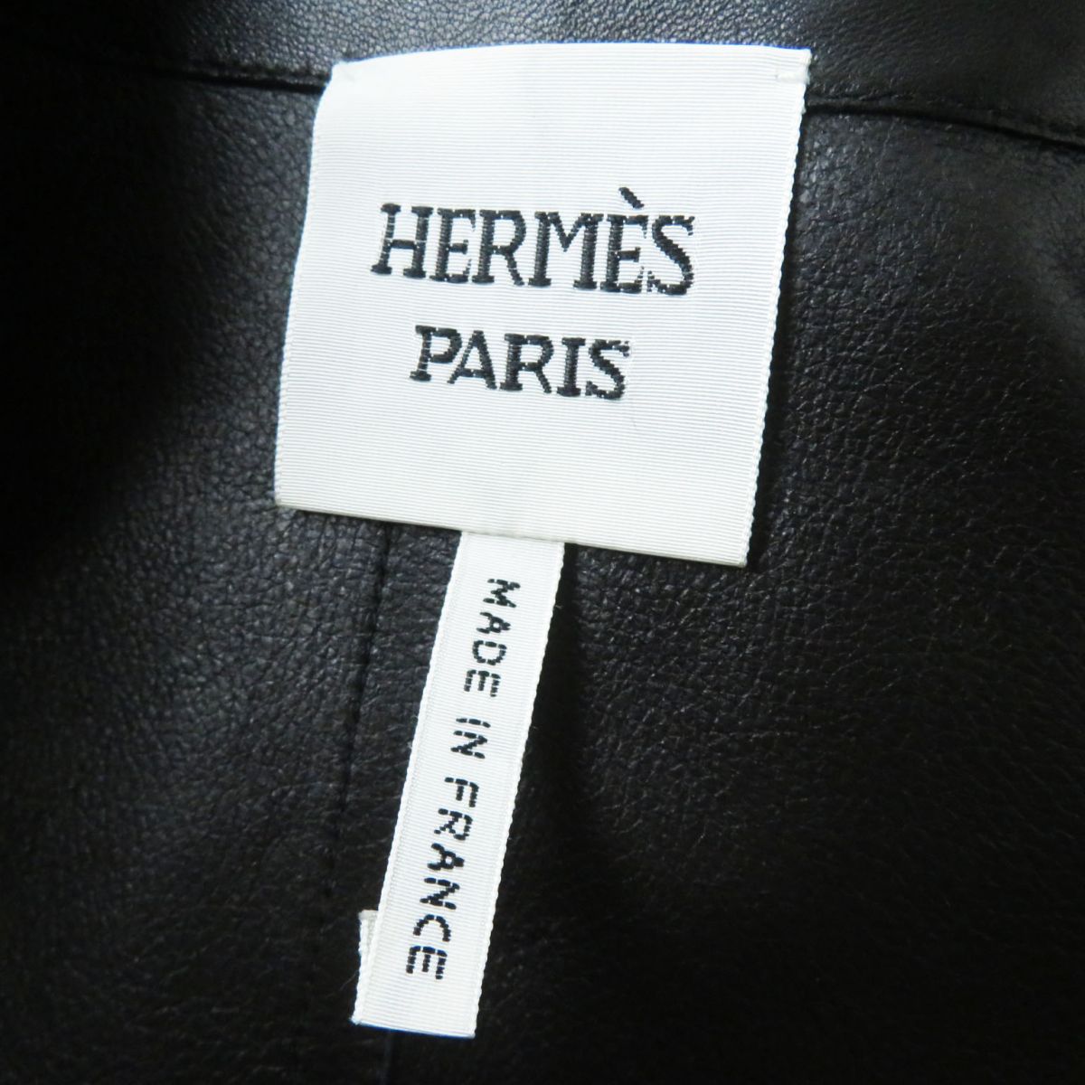 Hermes Lamb Leather Long Vest Black Size 36