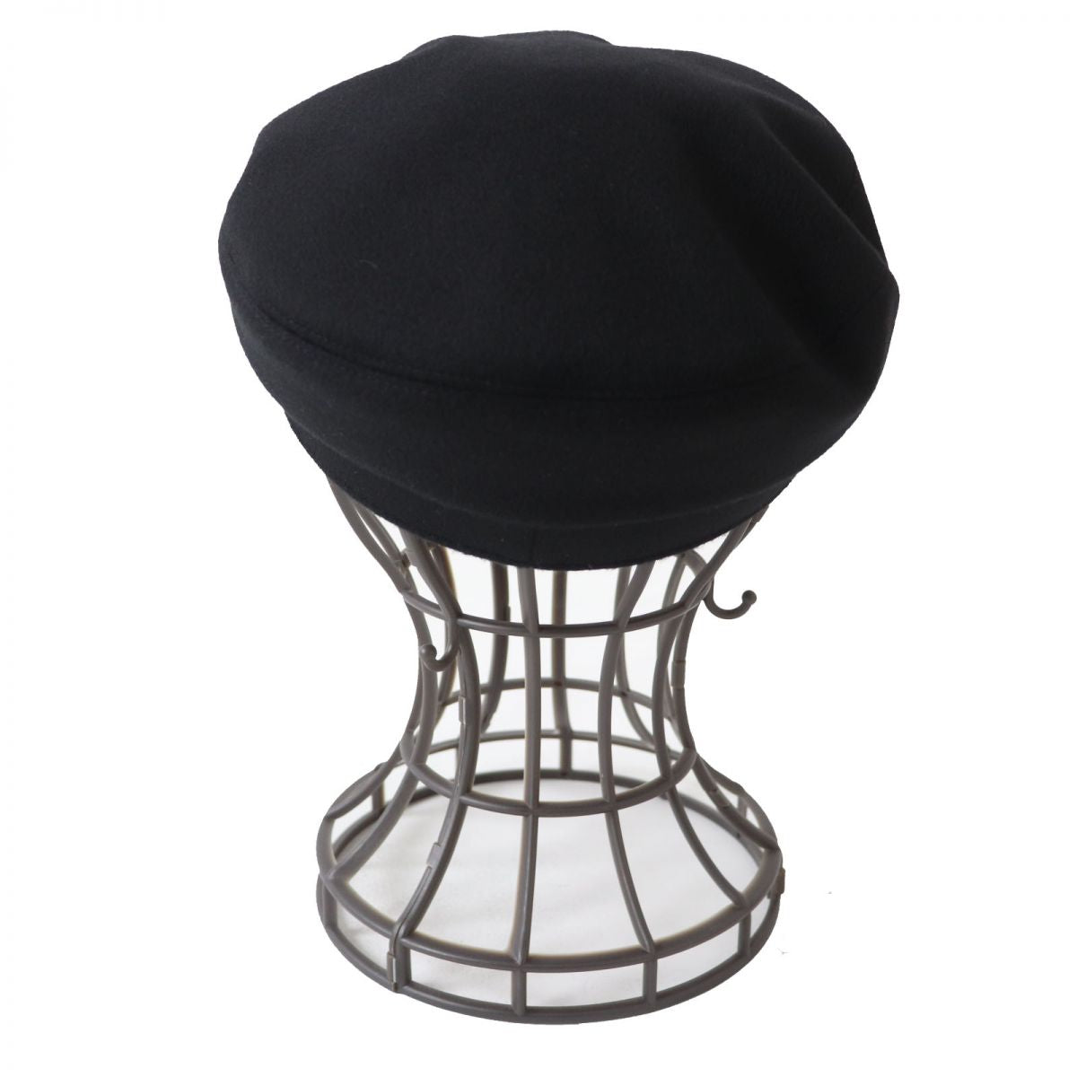 Hermes Cashmere Newsboy Cap Hat Black