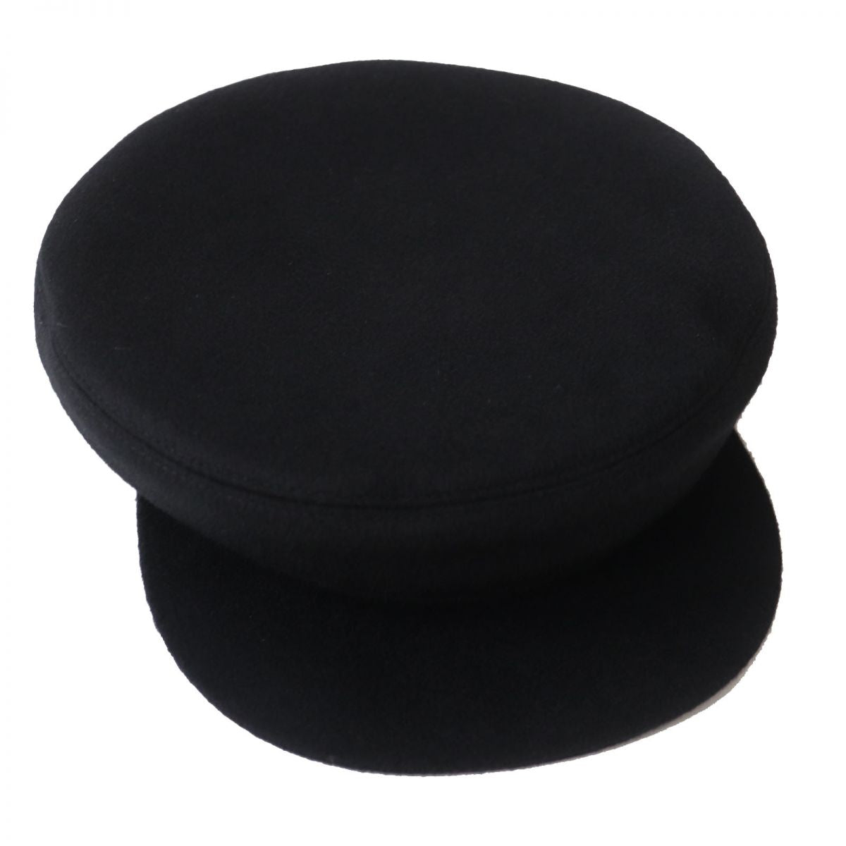 Hermes Cashmere Newsboy Cap Hat Black