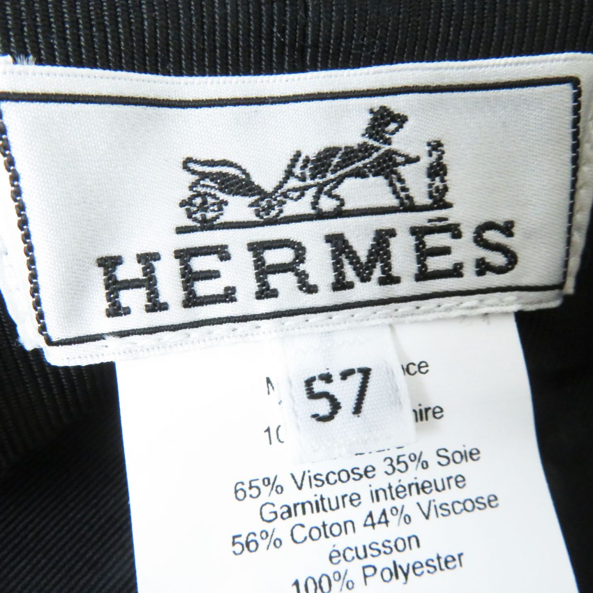 Hermes Cashmere Newsboy Cap Hat Black