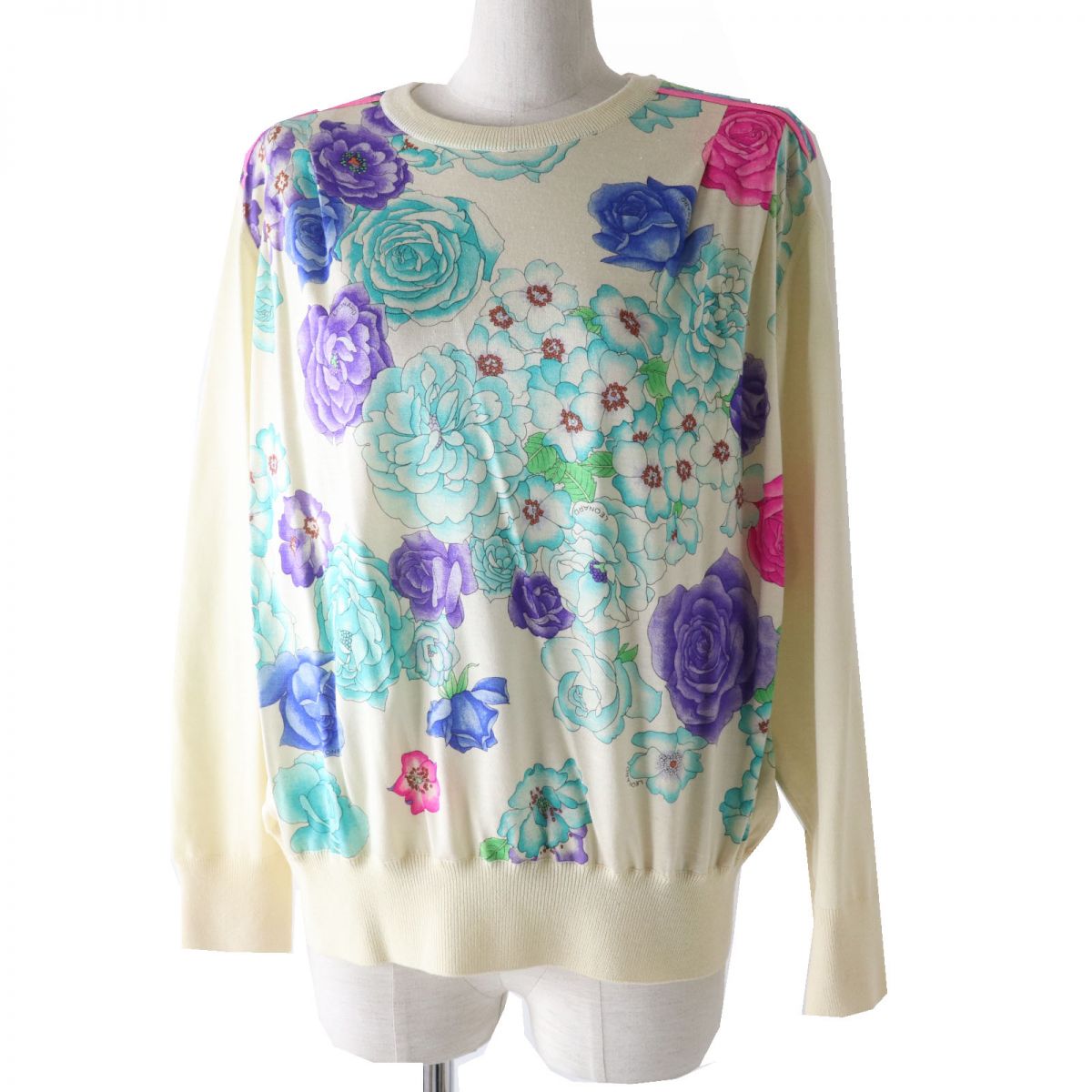 LEONARD Women's Silk Blend Floral Knit Pullover L