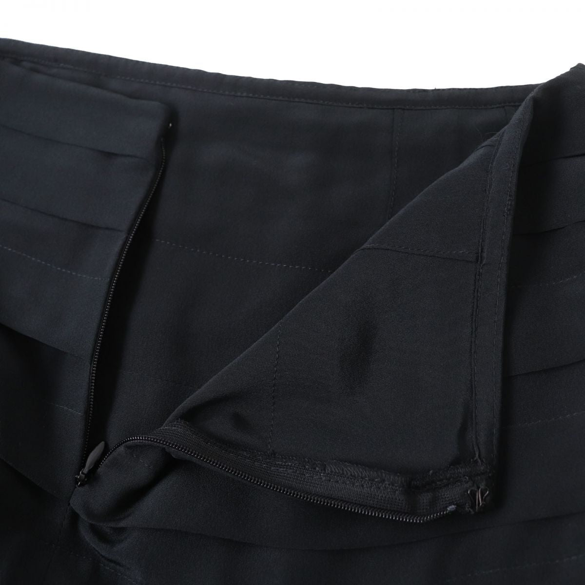 Chanel Silk Pleated Skirt with COCO Mark Plate