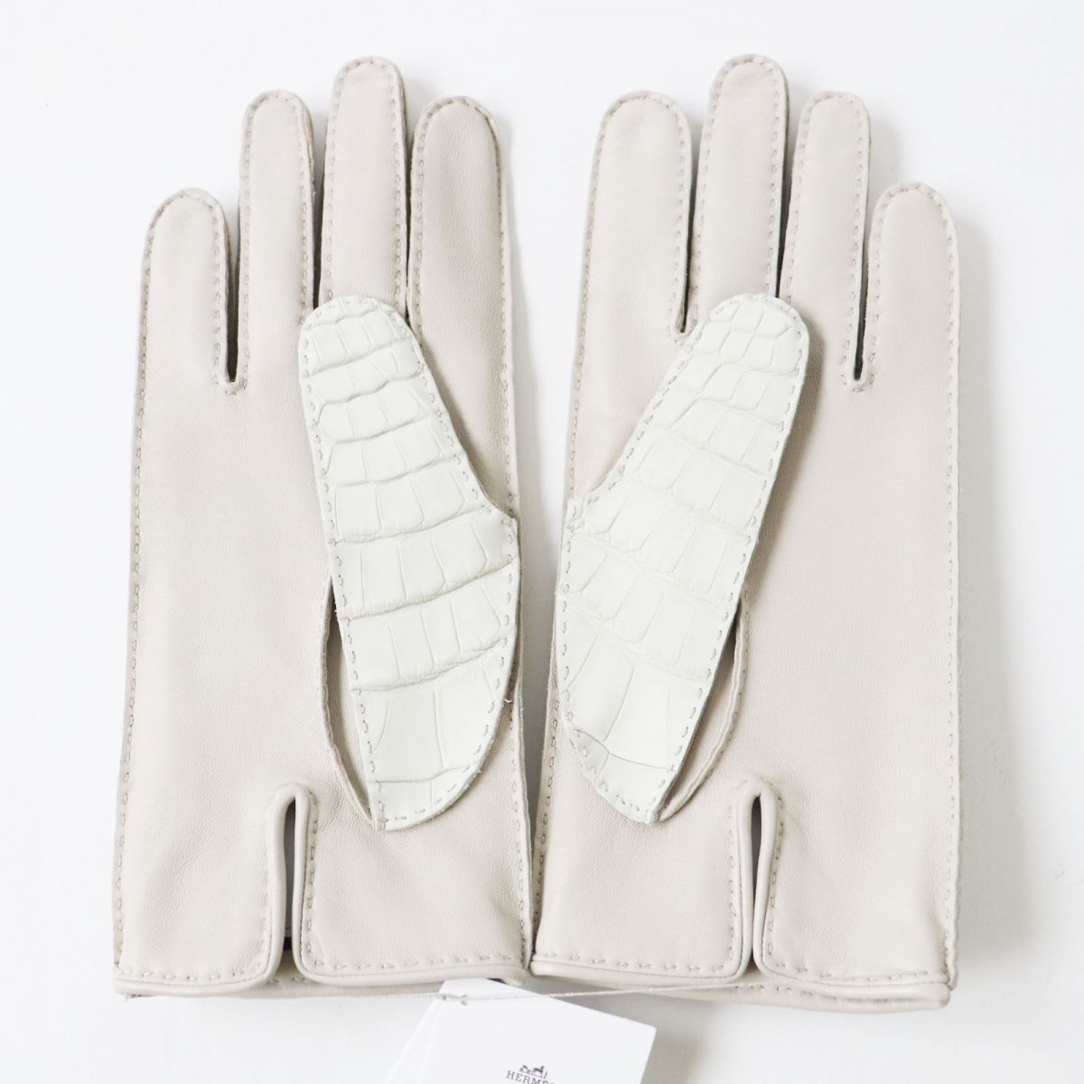 Hermes Crocodile Leather Padlock Gloves