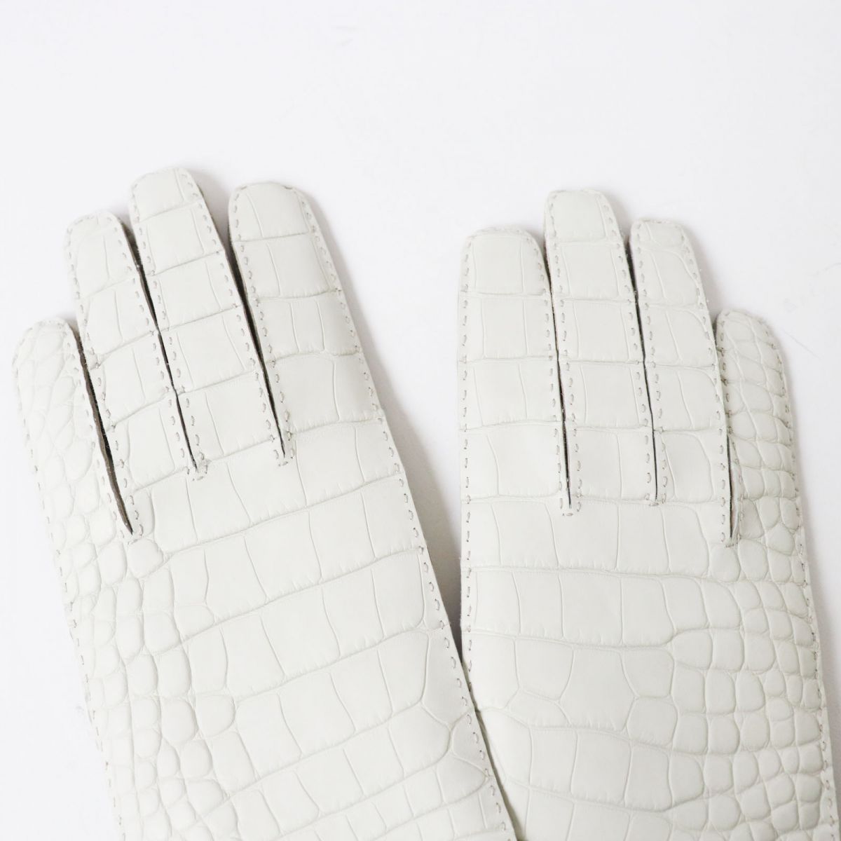 Hermes Crocodile Leather Padlock Gloves