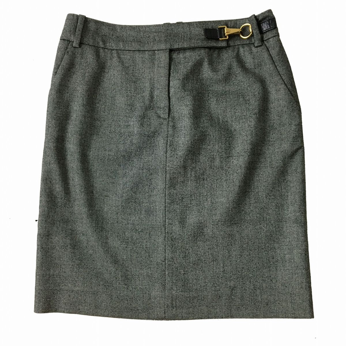 Gucci Women's Silk Wool Blend Skirt Gray