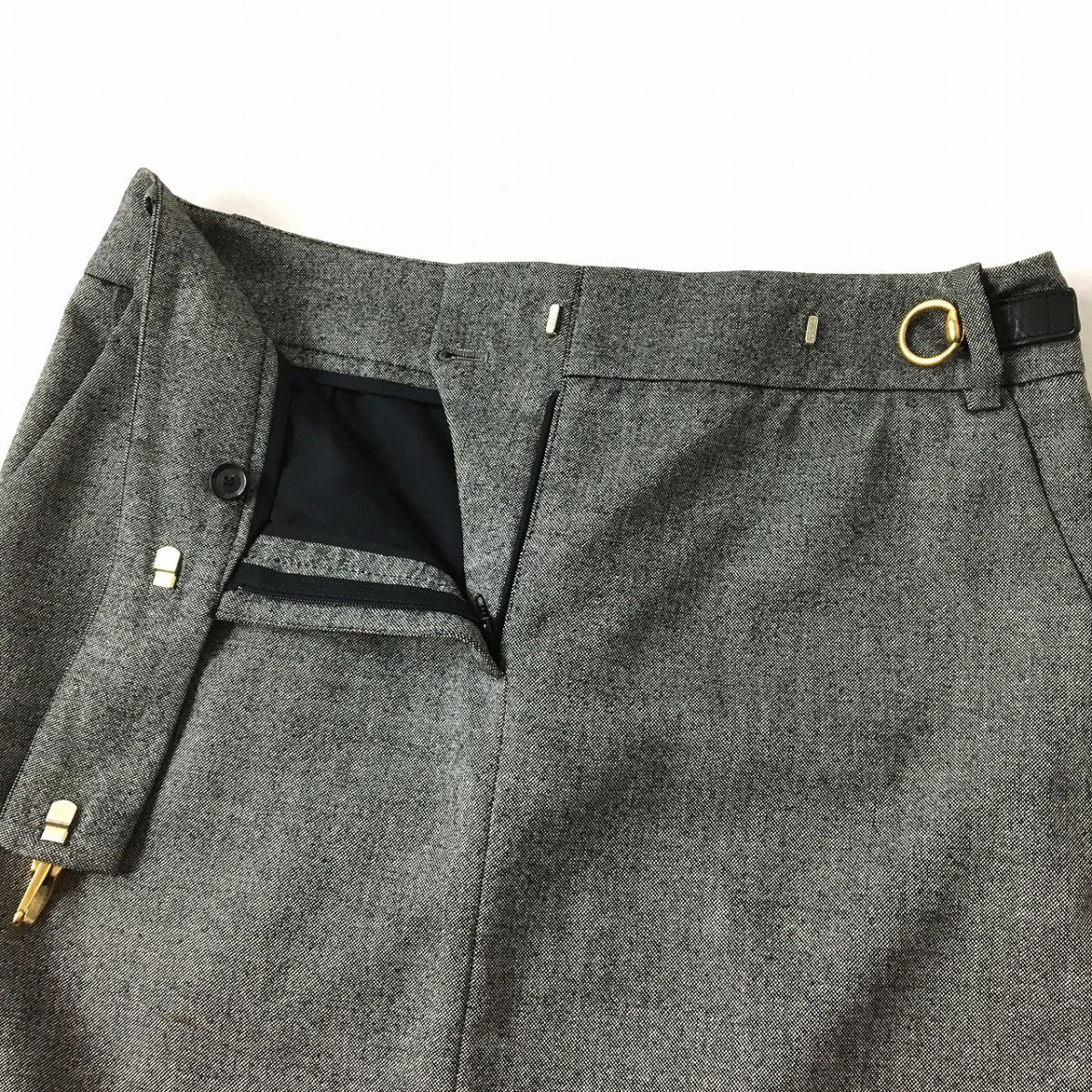 Gucci Women's Silk Wool Blend Skirt Gray