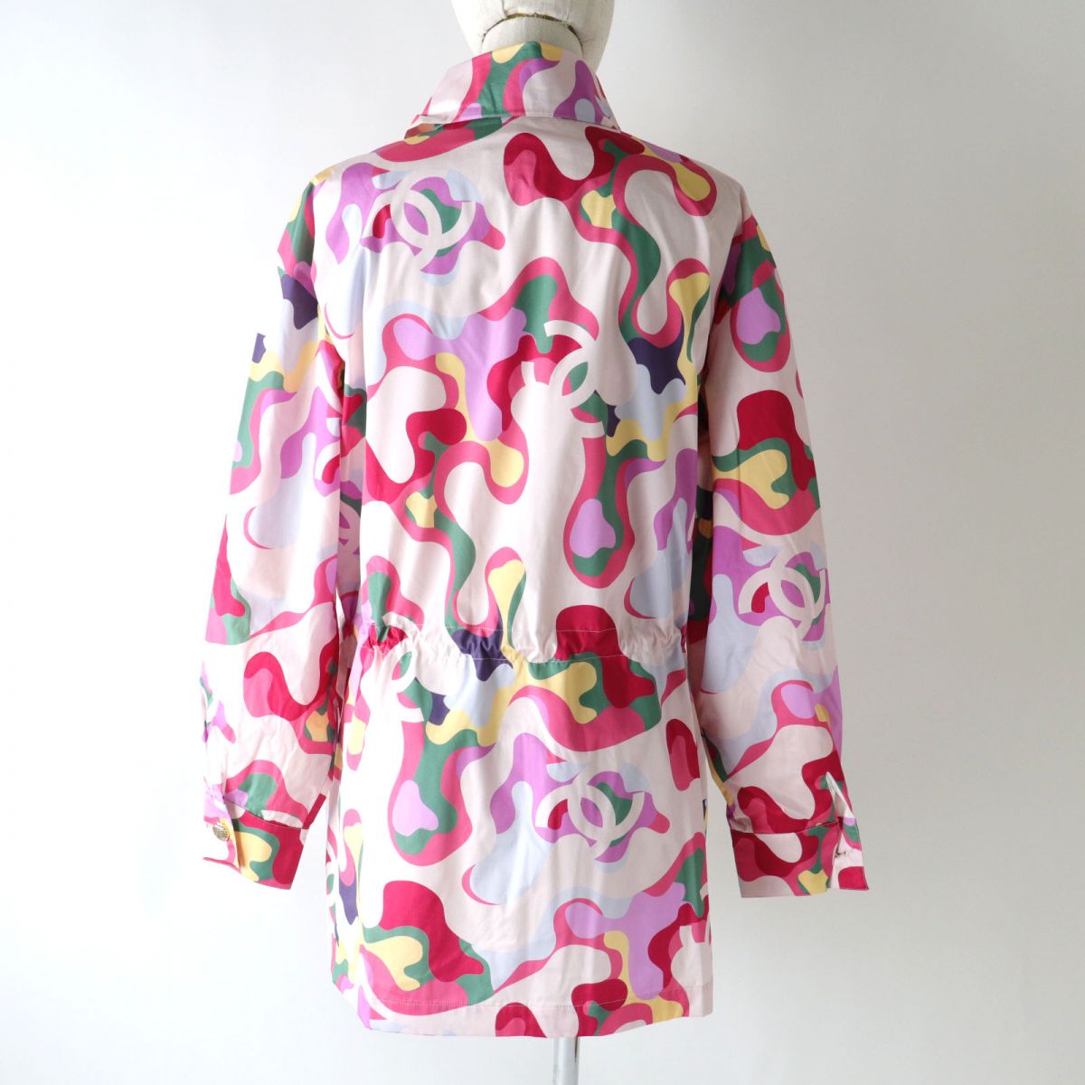 Chanel Silk Jacket Hoodie Multicolor 34