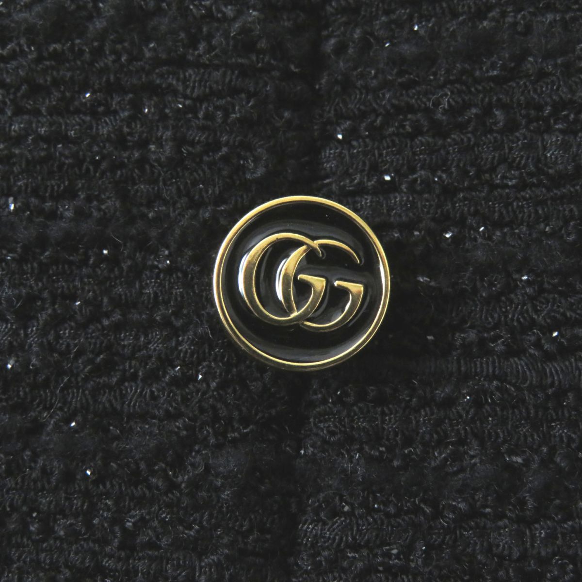 Gucci GG Button Tweed Dress Black 40